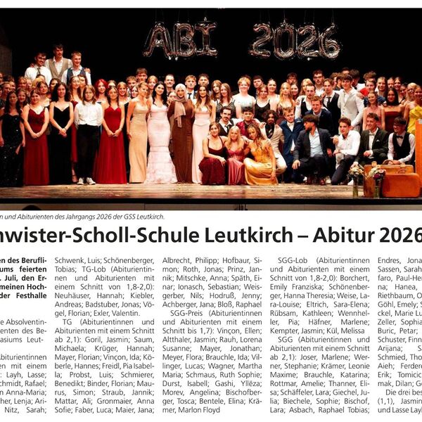 Berufliches Gymnasium Abitur 2026 (SZ, 07/2026)