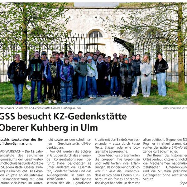Exkursion zu KZ-Gedenkstätte Oberer Kuhberg in Ulm