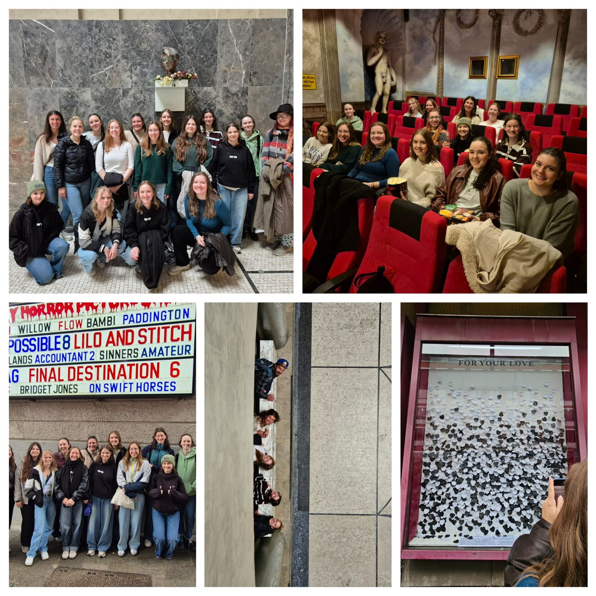 Collage der Englisch-Schüler des TGG 13 auf einem Bildungsausflug nach München